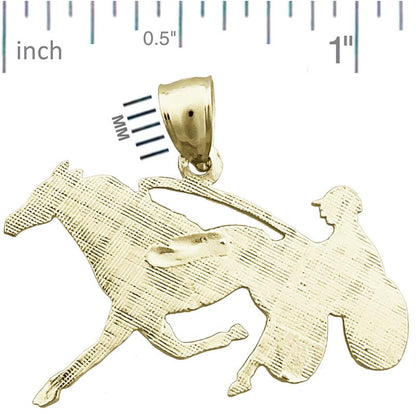 14K Gold Harness Racing Horse Pendant