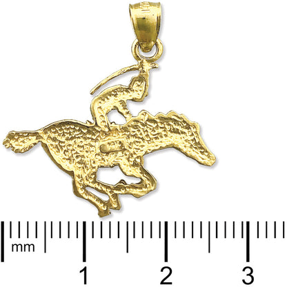 14K Gold Race Horse and Jockey Pendant