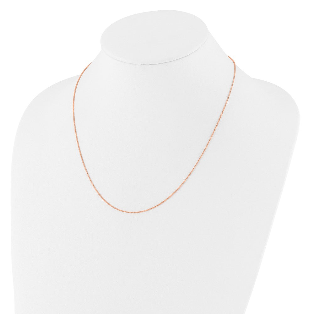 26 Inch 14K Rose Gold Adjustable 1mm Wheat Chain Necklace