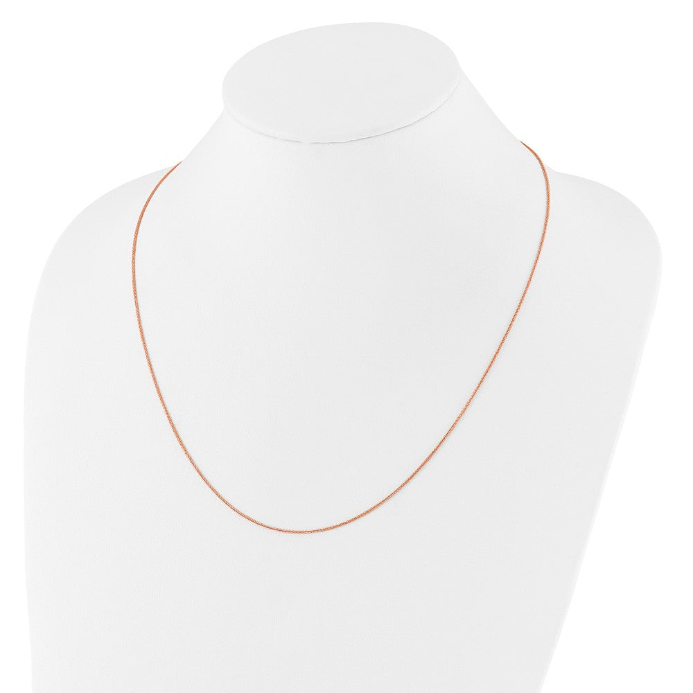 26 Inch 14K Rose Gold Adjustable 1mm Wheat Chain Necklace