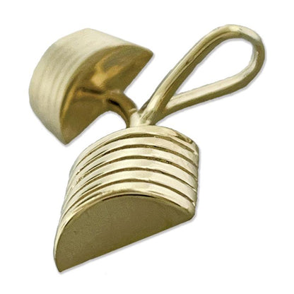 14K Gold Curved Barbell Pendant