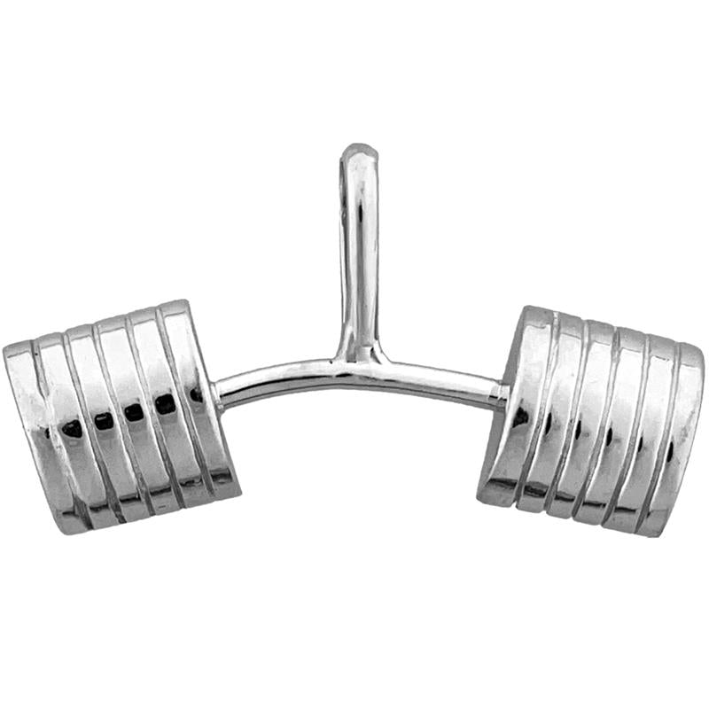 14K Gold Curved Barbell Pendant