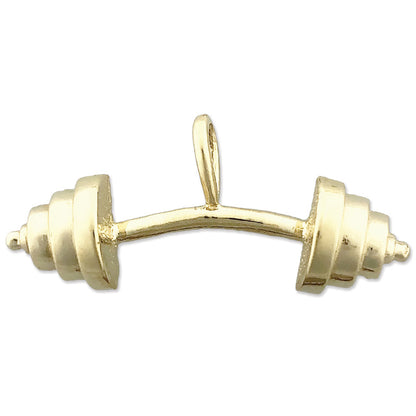 14K Gold Barbell Pendant