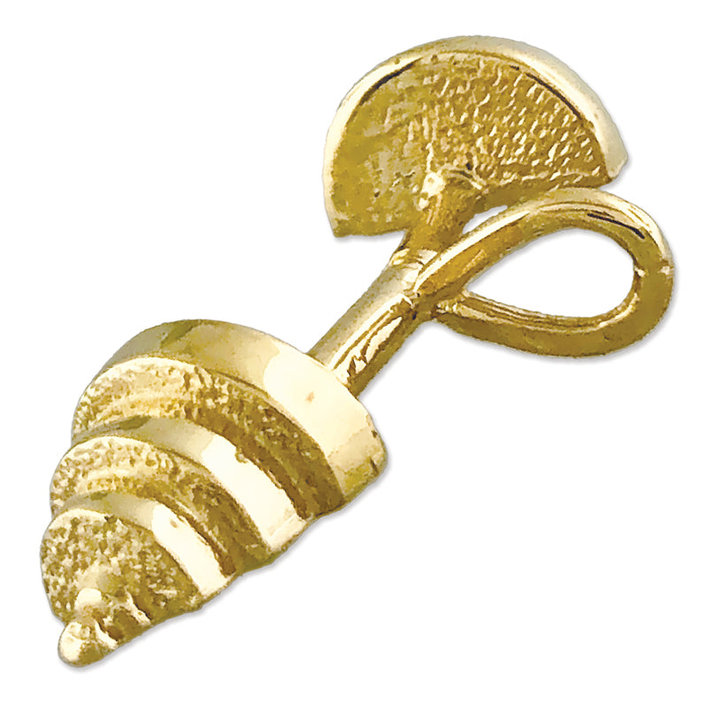 14K Gold Barbell Pendant