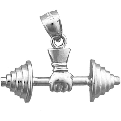 14K Gold One Arm Dumbbell Pendant