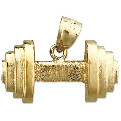 14K Gold Dumbbell Pendant