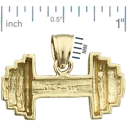 14K Gold Dumbbell Pendant