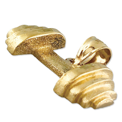 14K Gold Dumbbell Pendant