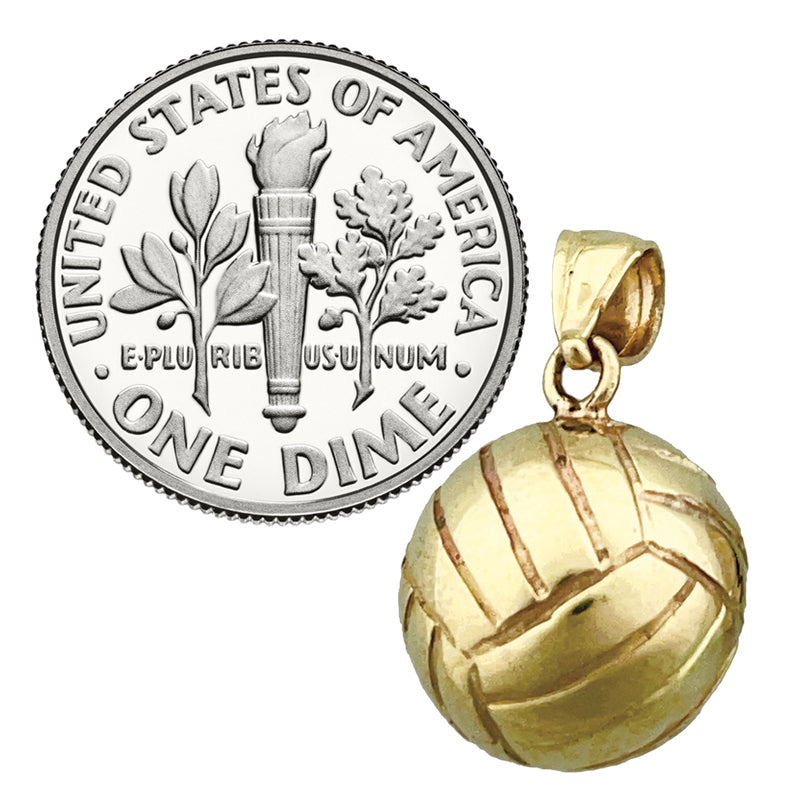 14K Gold 3D Volleyball Charm