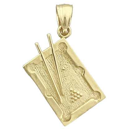 14K Gold 3D Pool Table Charm