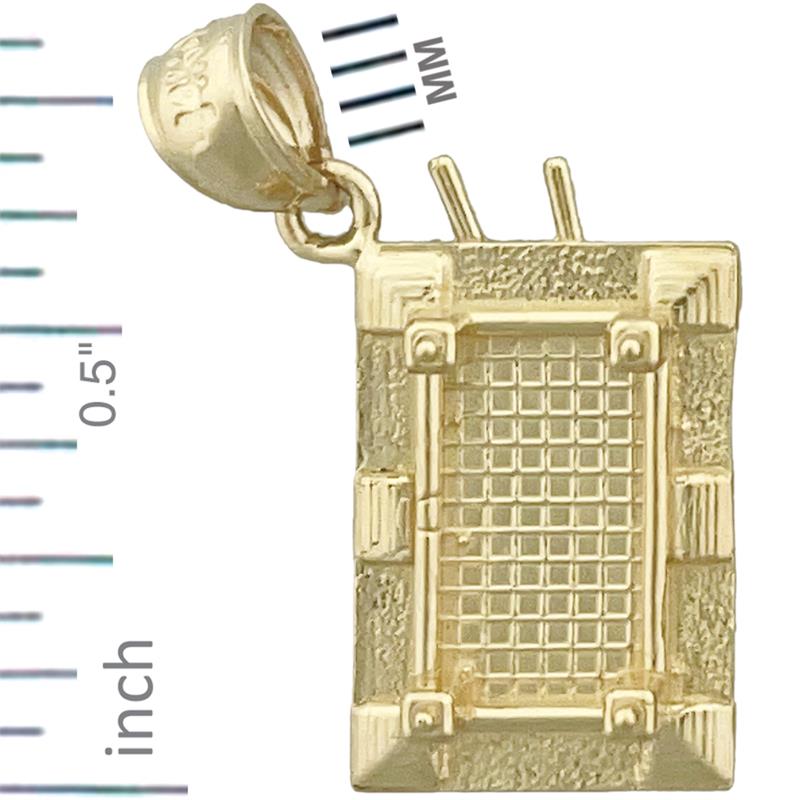 14K Gold 3D Pool Table Charm