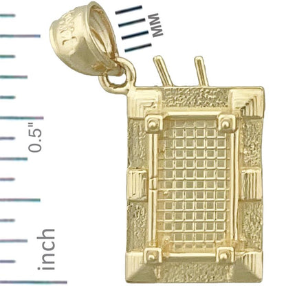 14K Gold 3D Pool Table Charm