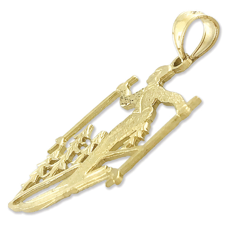 14K Gold Olympic Skier Pendant