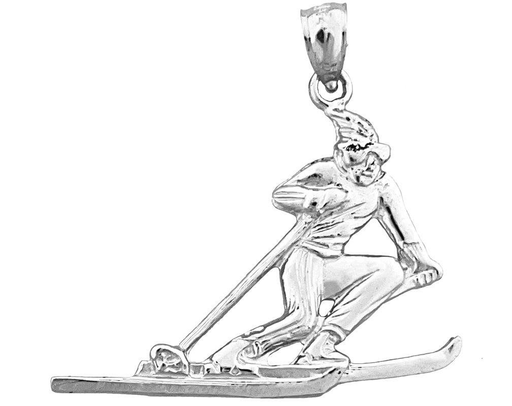 14K Gold Male Skiing Pendant