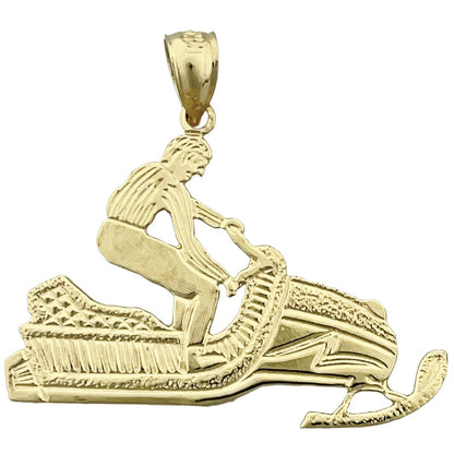 14K Gold Snowmobile Pendant