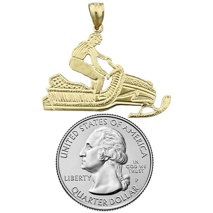 14K Gold Snowmobile Pendant
