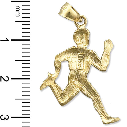 14K Gold Olympic Runner Pendant