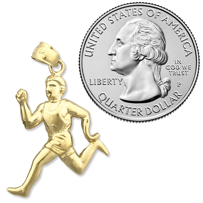 14K Gold Olympic Runner Pendant