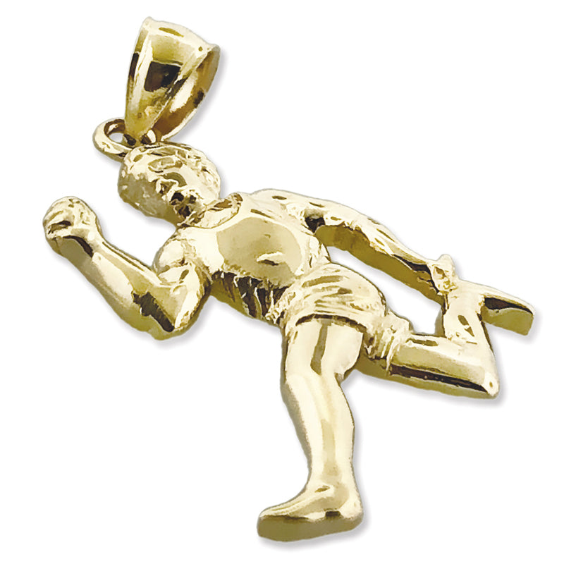 14K Gold Olympic Runner Pendant