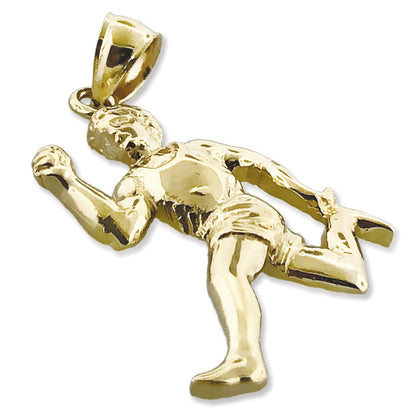 14K Gold Olympic Runner Pendant