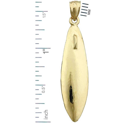 14K Gold 3D Surfboard Pendant