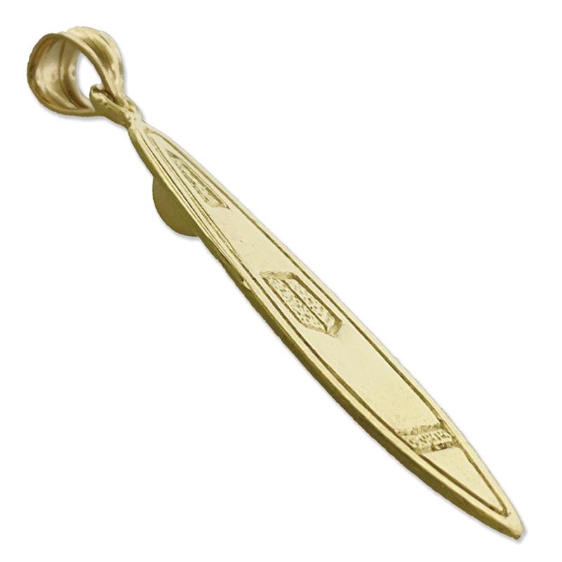 14K Gold 3D Surfboard Pendant