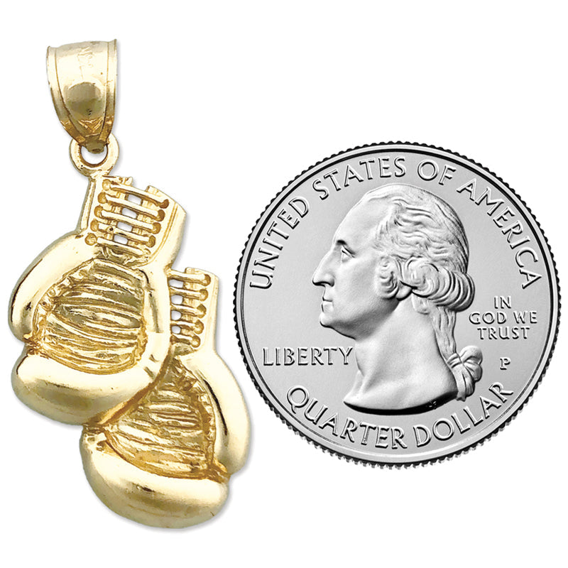 14K Gold Boxing Gloves Pendant