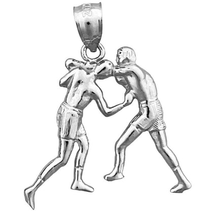 14K Gold Two Boxers Fighting Pendant