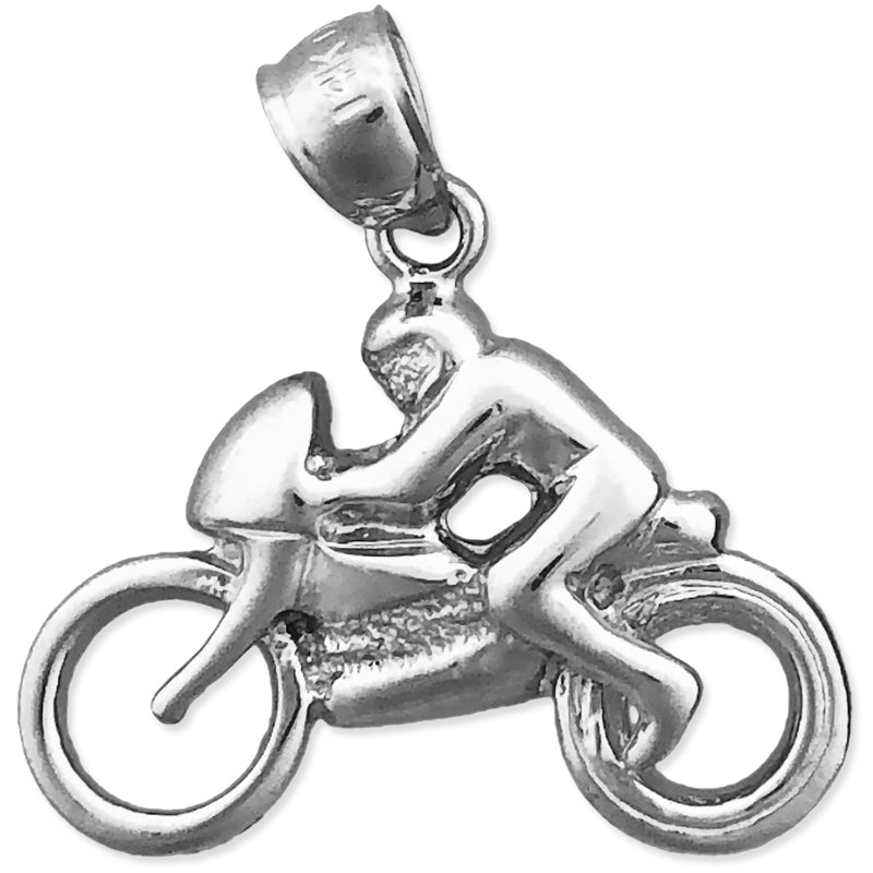 14K Gold Speed Motorcycle and Rider Charm