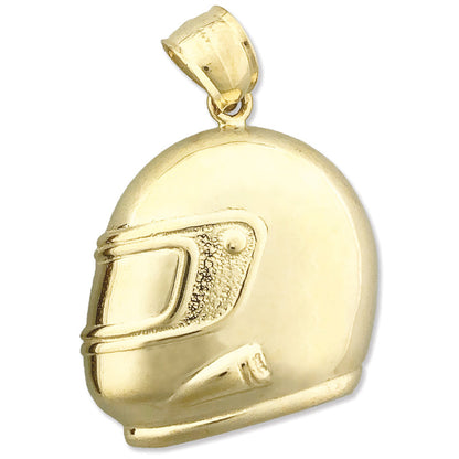 14K Gold Motorcycle Helmet Pendant
