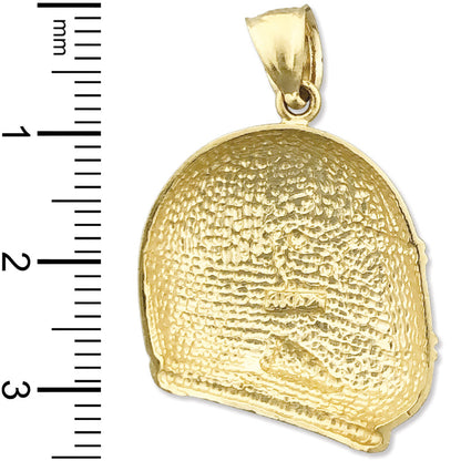 14K Gold Motorcycle Helmet Pendant