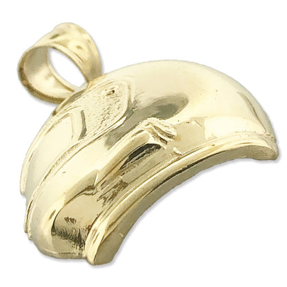 14K Gold Motorcycle Helmet Pendant