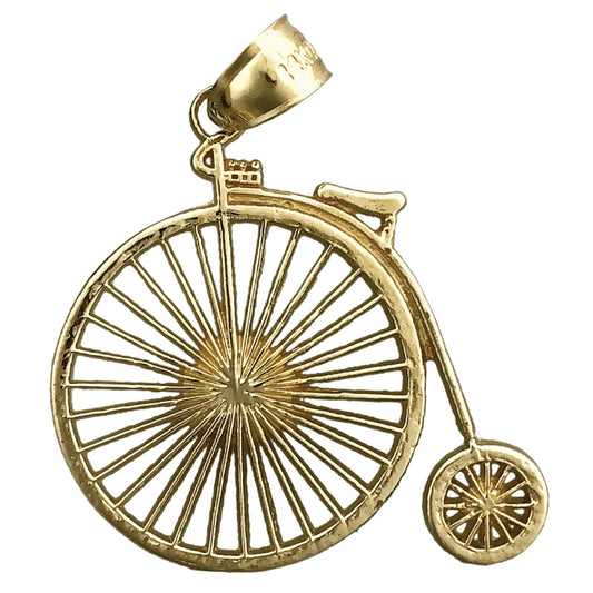 14K Gold Penny Farthing Bicycle Pendant