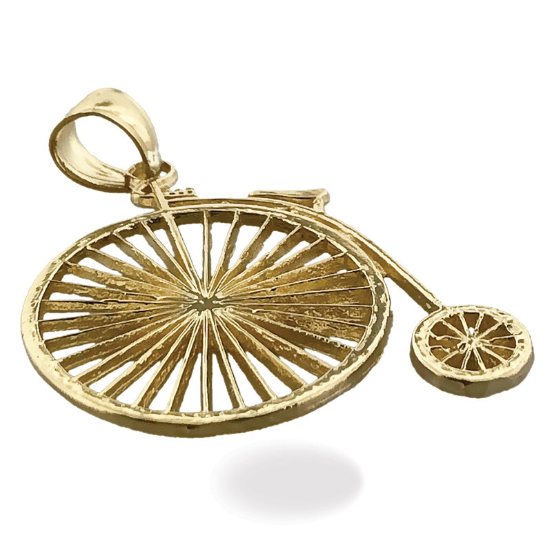 14K Gold Penny Farthing Bicycle Pendant