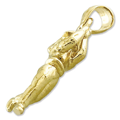 14K Gold 3D Golfer Charm