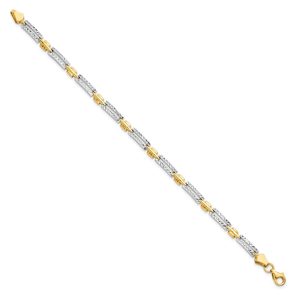 14K Yellow & Rhodium D/C Bracelet