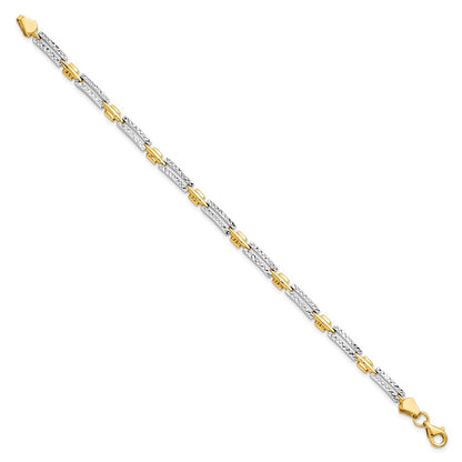 14K Yellow & Rhodium D/C Bracelet