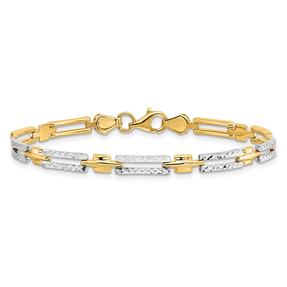 14K Yellow & Rhodium D/C Bracelet