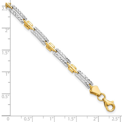 14K Yellow & Rhodium D/C Bracelet