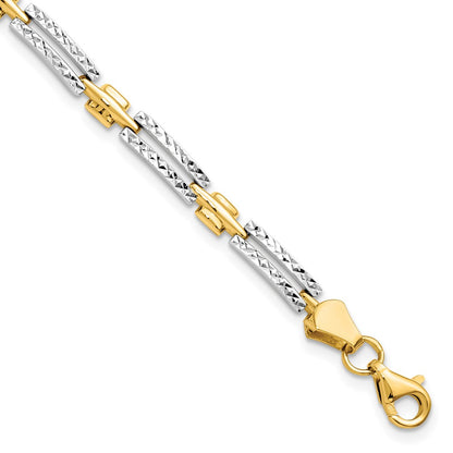 14K Yellow & Rhodium D/C Bracelet