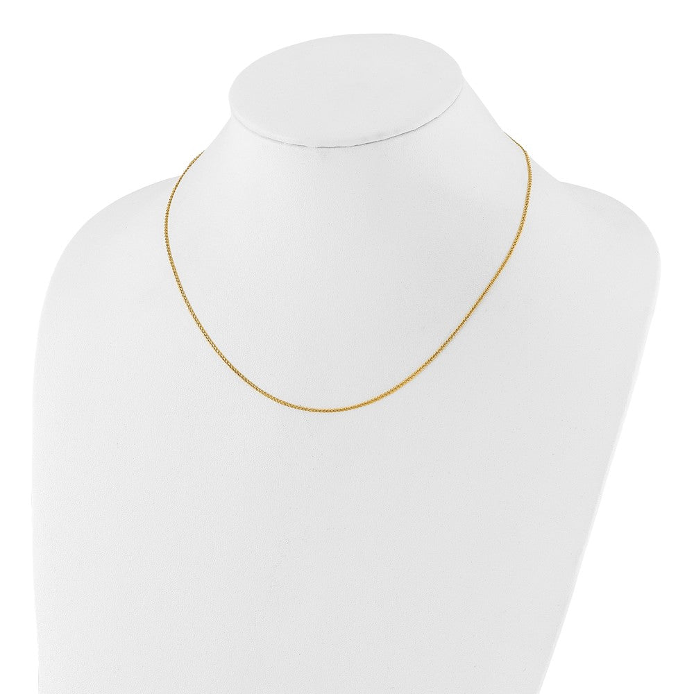 22 Inch 14K Yellow Gold Adjustable 1.2 mm D/C Double Curb Chain Necklace