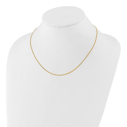 22 Inch 14K Yellow Gold Adjustable 1.2 mm D/C Double Curb Chain Necklace