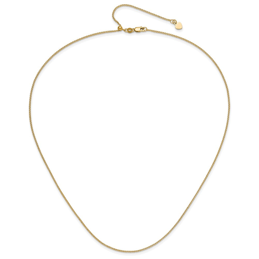 22 Inch 14K Yellow Gold Adjustable 1.2 mm D/C Double Curb Chain Necklace