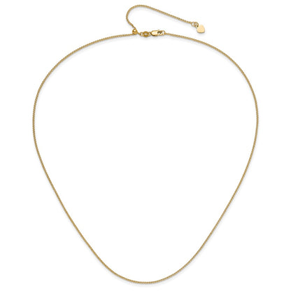 22 Inch 14K Yellow Gold Adjustable 1.2 mm D/C Double Curb Chain Necklace