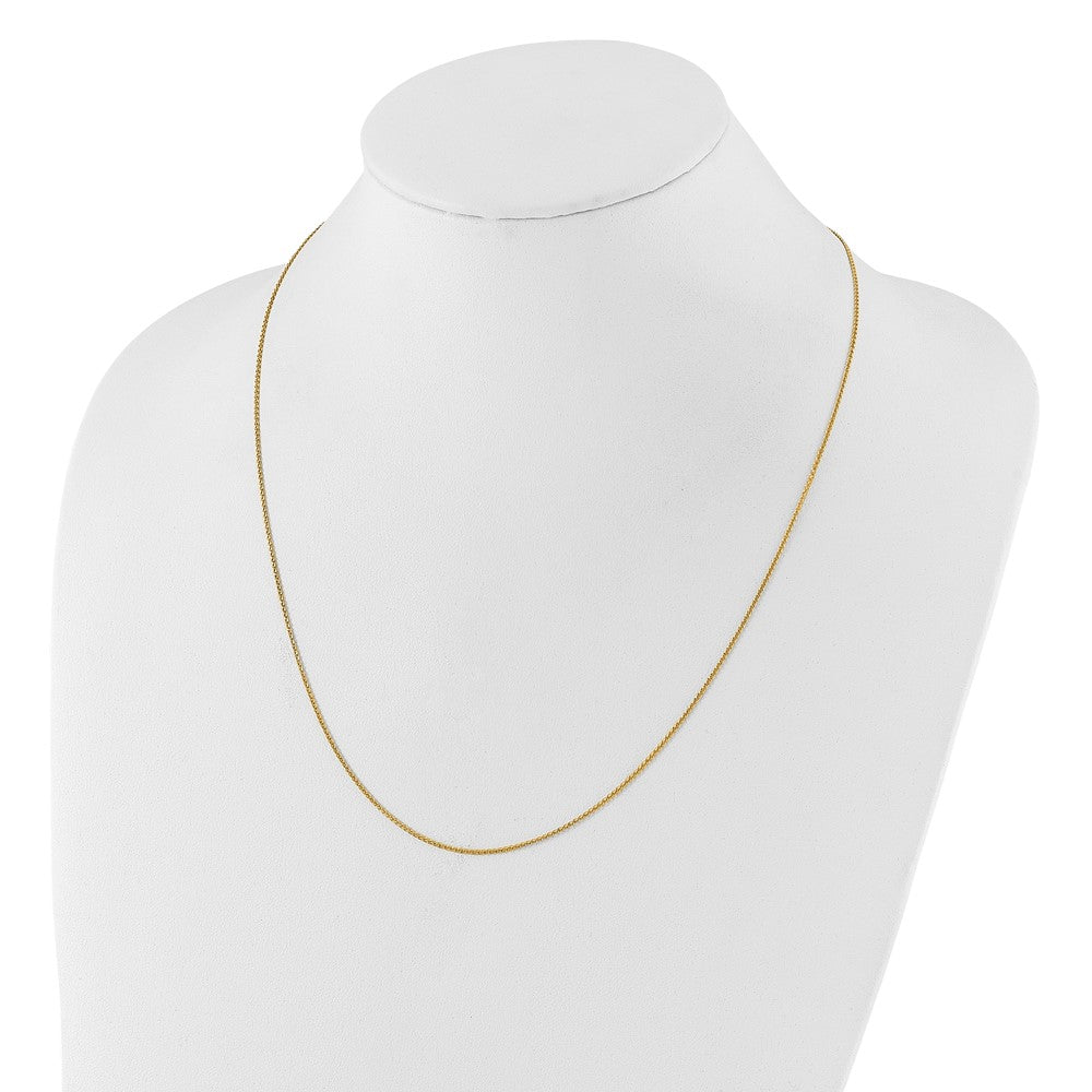22 Inch 14K Yellow Gold Adjustable 1.2 mm D/C Double Curb Chain Necklace