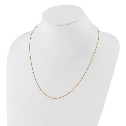 22 Inch 14K Yellow Gold Adjustable 1.2 mm D/C Double Curb Chain Necklace