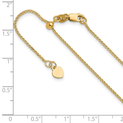 22 Inch 14K Yellow Gold Adjustable 1.2 mm D/C Double Curb Chain Necklace