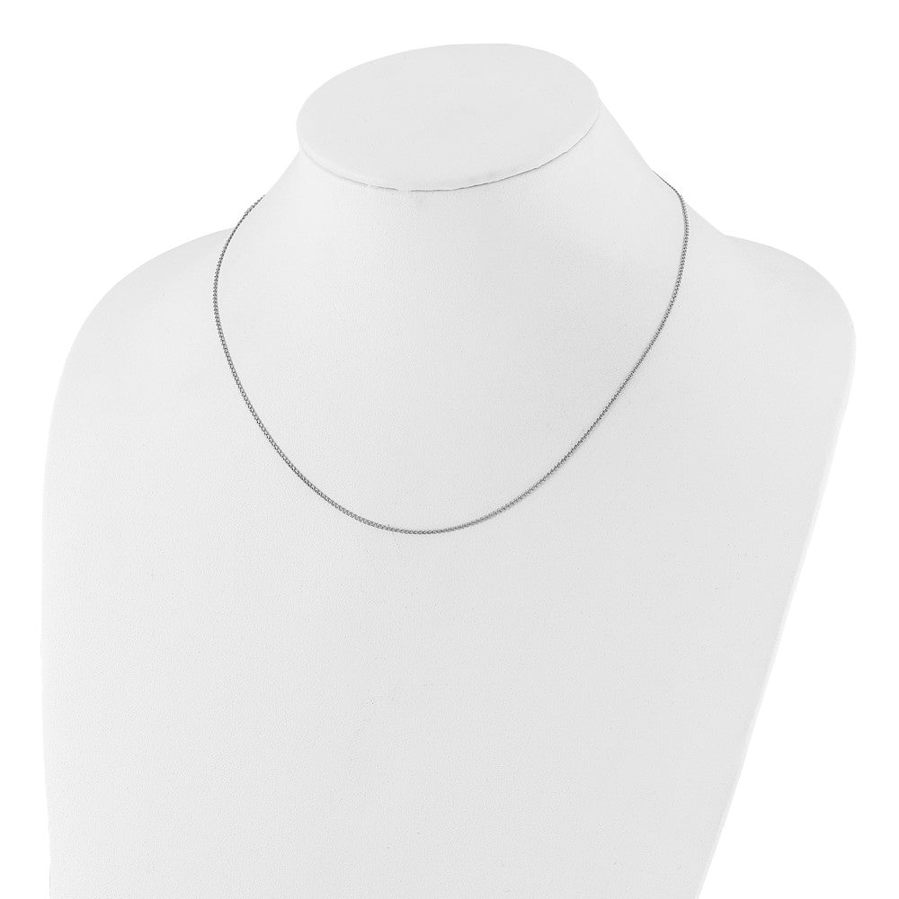 22 Inch 14K White Gold Adjustable 1.2 mm D/C Double Curb Chain Necklace