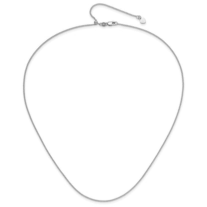 22 Inch 14K White Gold Adjustable 1.2 mm D/C Double Curb Chain Necklace