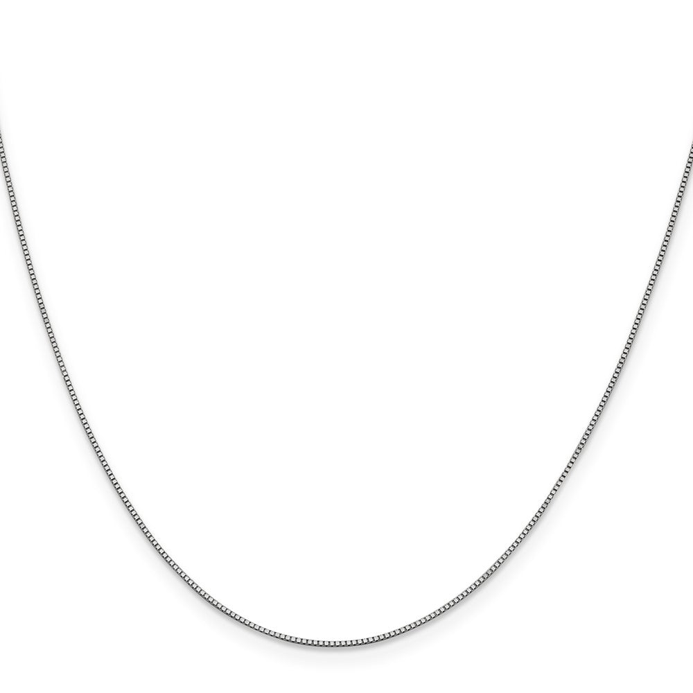 3 Inch 14K White Gold .7mm Box With Lobster Clasp Chain Necklace